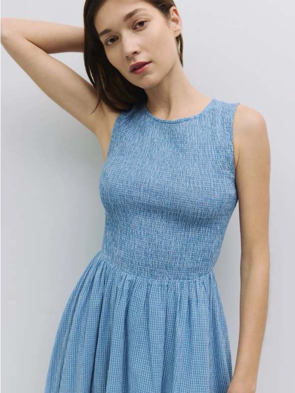 All Row Mandy Smocked Midi Dress - Picture 3 of 7